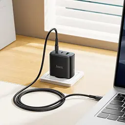 МЗП Hoco C160A Upgrade PD65W(2C1A) charger(EU) Black - мініатюра 3