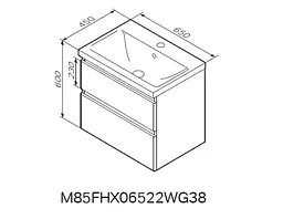 Тумба з раковиною AM.PM X-Joy підвісна 65, білий глянець M85-FHX0652-WC0652WG38, Білий - мініатюра 2