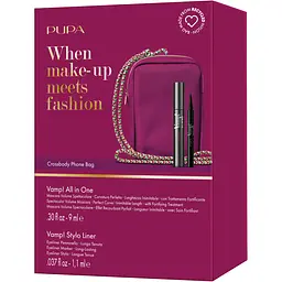 Набір в сумочці Pupa Kit Vamp: Туш для вій Mascara All in 1 + Лайнер для очей Stylo Liner (1067485) - мініатюра 2