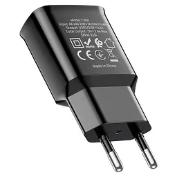 МЗП Hoco C88A Star round 2.4A (2USB-A) Чорний - мініатюра 2