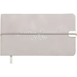 Щотижневик датований Buromax Velour 2026 153 x 87 мм штучна шкіра світло-сірий (BM.2902-20)