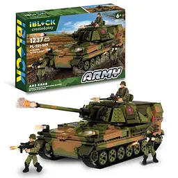 Конструктор Iblock Army самохідна артилерійська установка з 3 фігурками солдатів (1237 деталей) (PL-921-509)