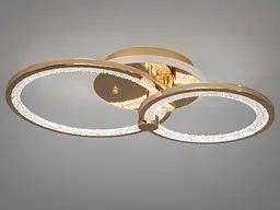 Стильна стельова LED-люстра для спальні Diasha 8180/2G LED 3color dimmer — золотий, 55 Вт, 33×53 см - мініатюра 6