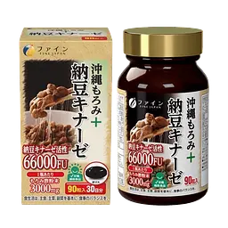 Наттокіназа Fine Japan Okinawa Moromi Vinegar Natto Kinase та чорний оцет моромі 90 капсул