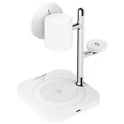 Бездротовий зарядний пристрій Acefast E39 desktop 4in1 Qi2 32.5W White - мініатюра 5
