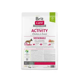 Сухий корм Brit Care Dog Sustainable Activity для собак з підвищеною активністю, з куркою та комахами, 3 кг - мініатюра 5