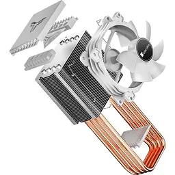 Кулер для процесора Jonsbo CR-1400 White (92mm/LGA115X/1200/1700, AMD AM4/AM5/4 тепл. трубки) (CR-1400 White) - мініатюра 6
