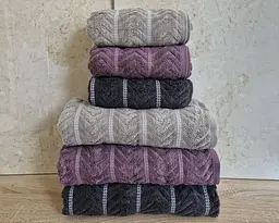 Набір турецьких махрових рушників Cestepe MicroCotton Premium 3 штуки 50x90 + 3 штуки 70х140 Multi 3 щільність 600 г/м2 - мініатюра 3