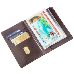 Велика обкладинка на водійські документи SHVIGEL 13986 коричневий - мініатюра 5