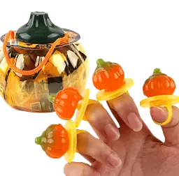 Набір льодяників Halloween Ring Candy Pumpkin Ring у формі гарбузового кільця 18шт, 180г - мініатюра 2