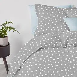 Комплект постільної білизни Cosas євро з простирадлом на резинці GREY STARS CS5 200 x 220 см (StarGW_El-Blue_200) - мініатюра 2