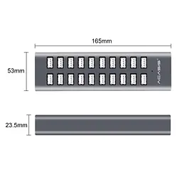 USB hub Acasis H037 на 20 USB портів (Сірий) - мініатюра 4