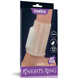 Насадка на пеніс Vibrating Ridge Knights Ring (White) LOVETOYS 66-LV343113 100547
