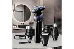 Електробритва чоловіча з насадками роторна акумуляторна Maestro MR-675 600мАч на 3 головки та 5 насадок - мініатюра 5