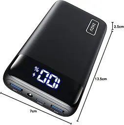 Павербанк Iniu 22.5W 20000mAh, зарядка через USB-C, 3 виходи, з підтримкою телефону - мініатюра 6