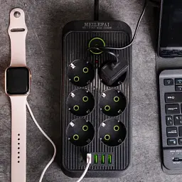 Мережевий фільтр-подовжувач SMART 6 розеток 5 USB 3 метри, чорний
 - мініатюра 4