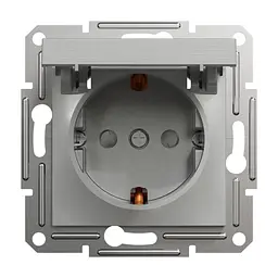 Розетка Schneider Electric ASFORA з кришкою, алюміній (EPH3100161)