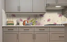 Вініловий кухонний фартух Рожеві Польові Квіти наклейка для кухні конюшина дзвіночки Happy Pocket Z181887 - мініатюра 5