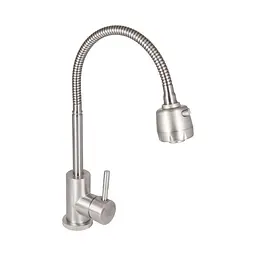 Змішувач для кухні Lidz Aria 015F41 з гнучким виливом (k35) LDARI015F41NKS45306 Nickel Нержавіюча сталь