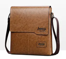 Сумка чоловіча через плече планшет Світло-коричнева Jeep (225СК) - мініатюра 10