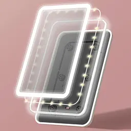 Дзеркало для макіяжу DOCO Daylight Portable Flat Mirror Pro Pink (FM008P) [162477] - мініатюра 11