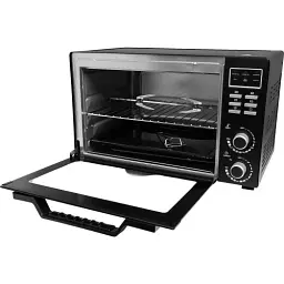 Електродуховка Liberton LEO-501E Black, 2000W, 50л, 70-250 °C, 3 режими приготування, конвекція, підсвічування, гриль, деко, тримач для деки та рожна, піддон для жиру, рожен - мініатюра 3