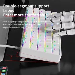 Ігрова дротова механічна клавіатура AK61 / Red Switch / Hot Swappable / 60% / White - мініатюра 4