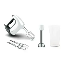 Ручний міксер Tefal Prep`Mix HT462138, 500 Вт, 5 швидкостей, Турбо, 2 насадки для тіста, 2 вінчики, Білий