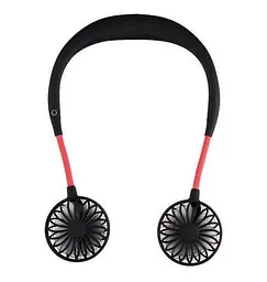 Вентилятор на шию портативний No Brand Neck Fan SN з акумулятором Чорний (2104618574) - мініатюра 2