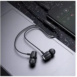 Навушники Hoco Graceful universal earphones with mic M88 чорні 6931474754714 - мініатюра 6