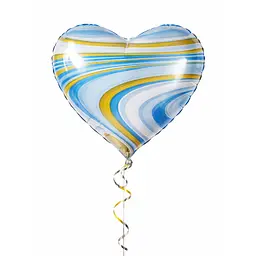 Фольгована кулька JS Balloon "Серце" 45 см (18") 5 шт наповнення повітрям або гелієм для тематичних вечірок агат Блакитний