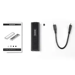 Корпус для M.2 NVME/SATA SSD CHIEFTEC CEB-M2C-TLE, aluminium,USB 3.2 Gen2 Type-C, Чорний, RETAIL - мініатюра 6