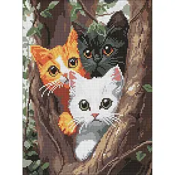 Алмазна мозаїка Котики на дереві ©art_selena_ua Ідейка AMO8299, 30х40 см