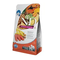 Сухий низькозерновий корм Farmina N&amp;D TROPICAL SELECTION для дорослих собак середніх і великих порід з лососем і тропічними фруктами, 2 кг