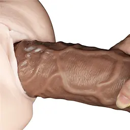 Вібратор Lovetoy Realistic Chubby Dildo 10.5'' 26.6 см коричневий - мініатюра 11