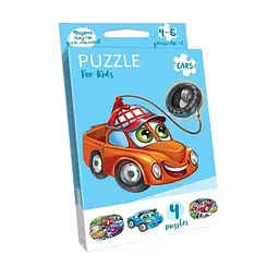 Дитячі пазли "Puzzle For Kids Машинка" Danko Toys PFK-08, 4 картинки