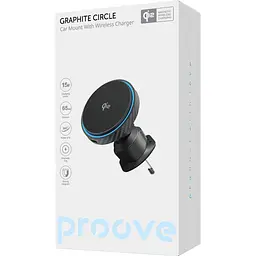 Автотримач із бездротовою зарядкою Proove Graphite Circle Qi2 15W Black (WHGC15010001) [162334] - мініатюра 6