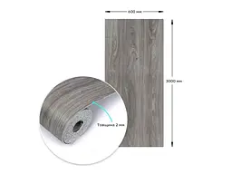 Самоклеюча вінілова плитка в рулоні STICKER WALL 600*3000*2мм Попеляста 0004-8-матовий SW-00001175 - мініатюра 4