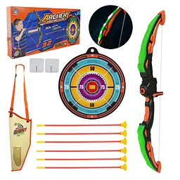 Ігровий набір для стрільби з лука з підсвічуванням та мішенню Archery shooting series (1666-11A)
