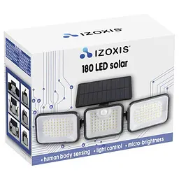 Світильник Izoxis 24889 сонячний садовий 180LED з датчиком руху та сутінків чорний - мініатюра 2