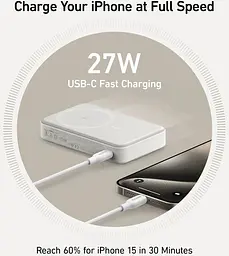 Універсальна мобільна батарея Anker MagGo 10000mAh 27W White (A1654G21) - мініатюра 5