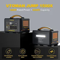 Зарядна станція Vtoman Jump 1500X / 1500 Вт / 828 Вт/ч / LiFePO4 (Jump 1500X) UA - мініатюра 10