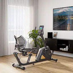 Горизонтальний велотренажер Hop-Sport HS-4500L Arkil чорно-золотистий - мініатюра 3