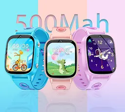 Дитячий смарт годинник Lemfo M-04 з 4G сім картою, GPS трекером, відеозвʼязком, 16GB пам’яті, камерою, іграми, кнопкою SOS та до 5 днів автономної роботи Синій - мініатюра 15