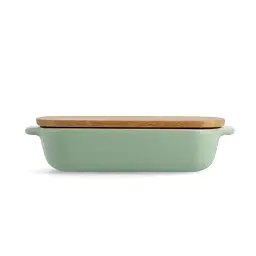 Форма для випічки з кришкою KitchenAid керамогранітна 24,1x15x6 см 0,9 л фісташковий колір (CC007424-001) - мініатюра 4