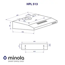 Витяжка плоска MINOLA HPL 513 WH - мініатюра 11