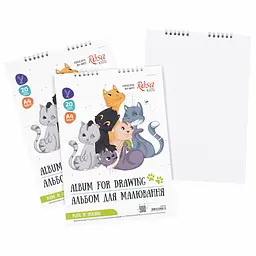 Альбом на спіралі для малювання Cats Friendship А4 100г/м2 20л ROSA Kids - мініатюра 3