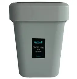 Відро для сміття Motek на 8 л з поворотною кришкою 22.5х22.5х30 см Сіре (COB-410) - мініатюра 3