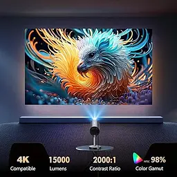 Портативний мініпроєктор VGKE з підтримкою 4K, автофокусуванням/коректацією трапецеїдальних спотворень, яскравістю 15000 люменів - мініатюра 5