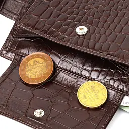 Функціональний невеликий гаманець для чоловіків з натуральної шкіри з тисненням під крокодила BOND 21998 коричневий - мініатюра 8